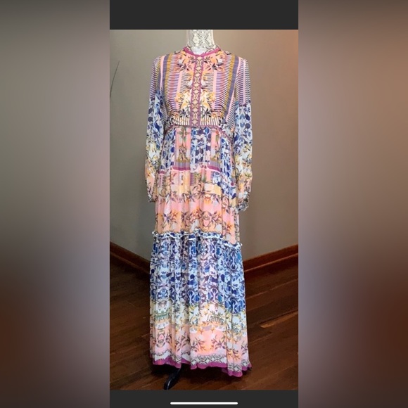 anthropologie anastasia maxi dress Maaji Anastasia Long-Sleeve Midi Dress